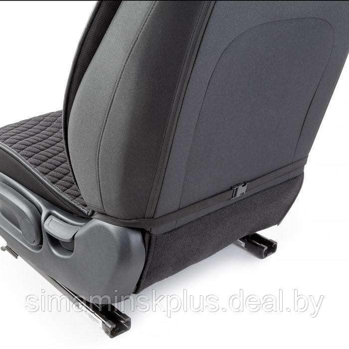 Накидки на передние сиденья Car Performance, 2 шт, fiberflax (лен), ромб, чёрный - фото 3 - id-p220038371