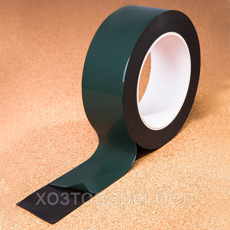 Двухсторонний скотч, зеленого цвета на черной основе, 40мм, 5метров REXANT - фото 1 - id-p220039120