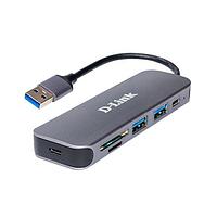 D-Link DUB-1325/A2A Концентратор с 2 портами USB 3.0, 1 портом USB Type-C, слотами для карт SD и microSD и