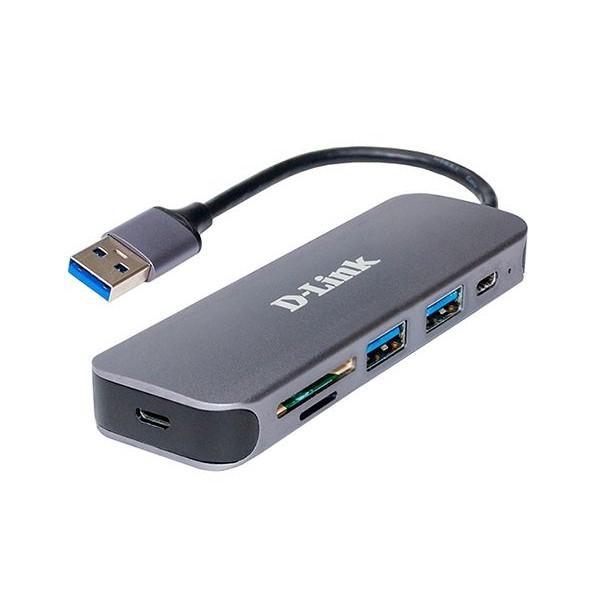 D-Link DUB-1325/A2A Концентратор с 2 портами USB 3.0, 1 портом USB Type-C, слотами для карт SD и microSD и - фото 1 - id-p212732170