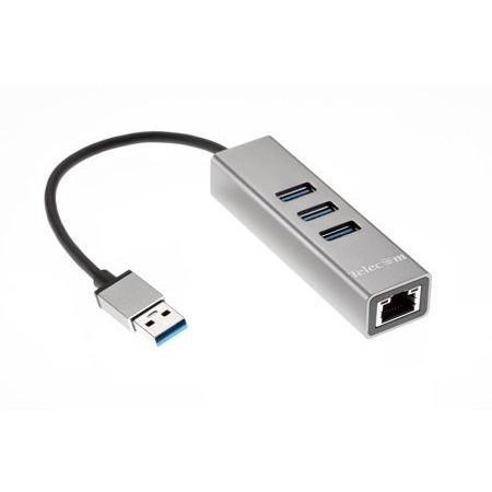 Сетевая карта Telecom TA311U Кабель-адаптер USB3.0 -- UTP 1000Mbps + 3-port USB3.0 Hub