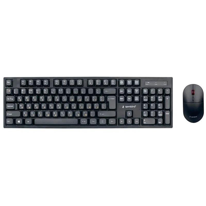 Клавиатура+Мышь KBS-6000 Gembird беспроводной комплект, черный, 2.4ГГц, 800/1200/1600 DPI, оранжевая - фото 1 - id-p219251539