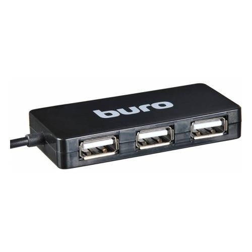 Разветвитель USB 2.0 Buro BU-HUB4-U2.0-Slim 4порт. черный - фото 1 - id-p212706710