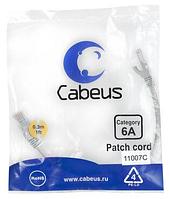 Патч-корд Rj-45 Cabeus PC-SSTP-RJ45-Cat.6a-0.3m-LSZH кат.6а 0.3 метра серый