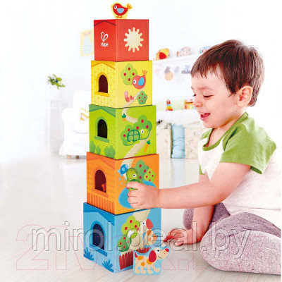 Развивающая игрушка Hape Кубики-пирамида. Башня Дружбы / E0451-HP - фото 5 - id-p220042972
