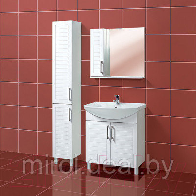 Шкаф с зеркалом для ванной Акваль Анна 70 / АННА.04.75.00.L - фото 2 - id-p220043450