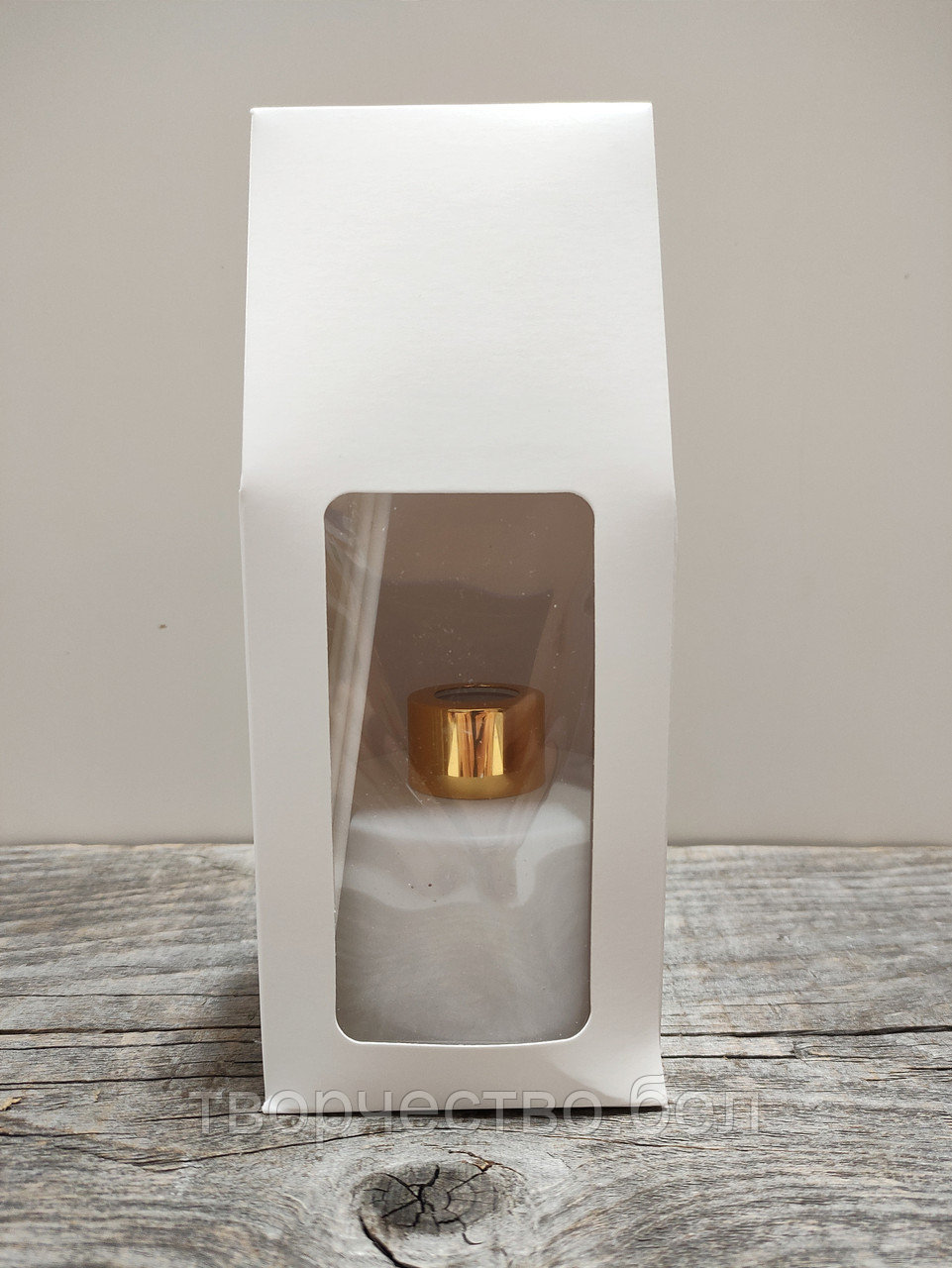 Коробка крафт белая с окошком, 8х6х20 см - фото 2 - id-p220046265