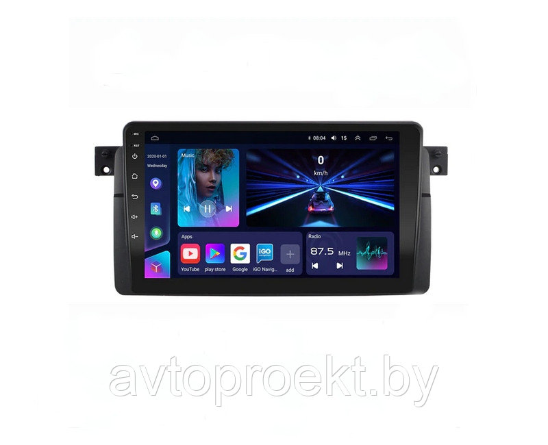 Штатная магнитола 9″ Android Qled TS18 для BMW E46 4/64 Gb