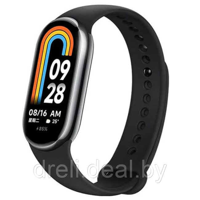 Фитнес-браслет Xiaomi Smart Band 8 (серый, с черным силиконовым ремешком, международная версия) - фото 1 - id-p220046715