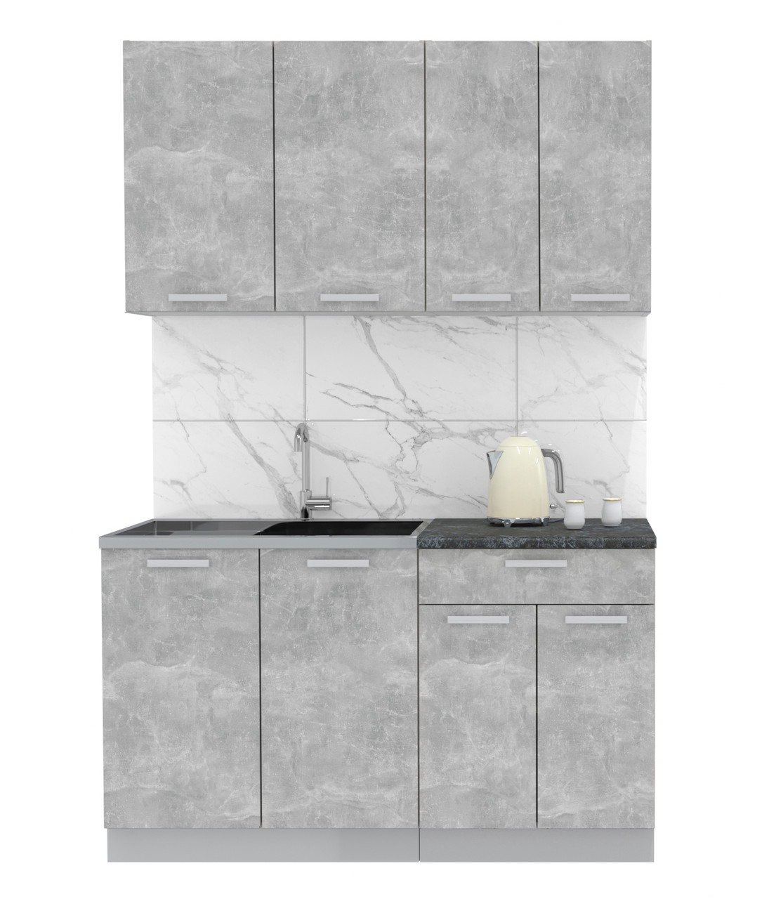 Кухня готовая Мила Лайт 1.4м ЛДСП Бетон