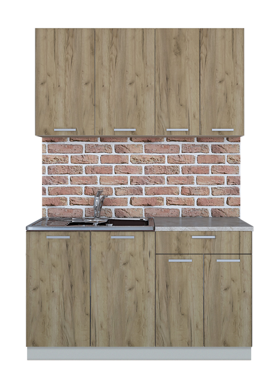 Кухня готовая Мила Лайт 1.4м ЛДСП Дуб золотой