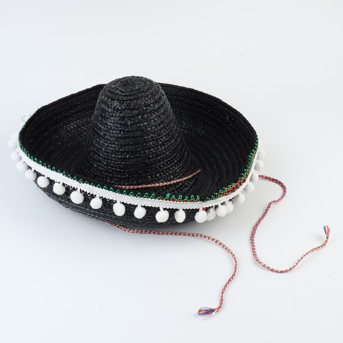 Карнавальная шляпа «Сомбреро», цвет чёрный - фото 1 - id-p220047470