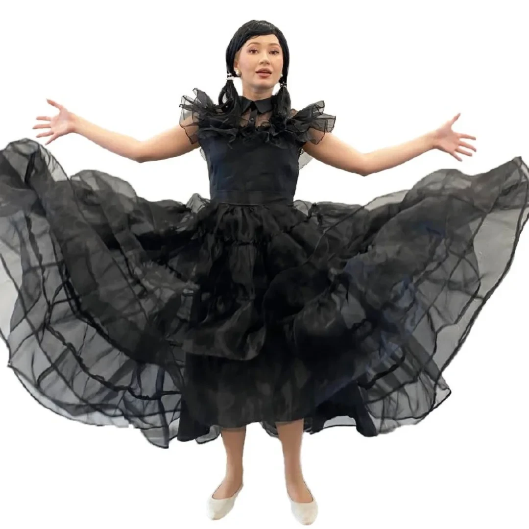 Костюм для взрослых Бальное платье Уэнсдей (органза) - фото 2 - id-p220052690