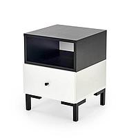 Тумба прикроватная Halmar SILVIA (белый/черный)