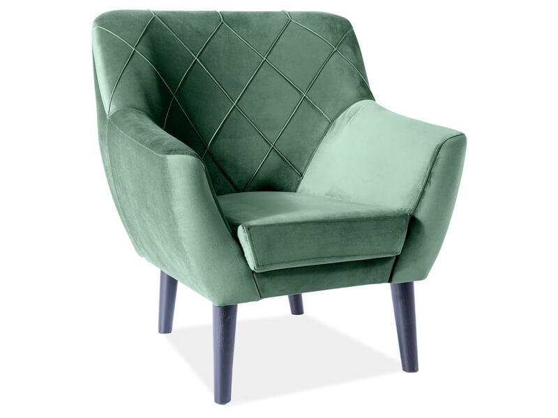 Кресло SIGNAL KIER 1 VELVET Bluvel78 (зеленый/венге) - фото 1 - id-p220048068
