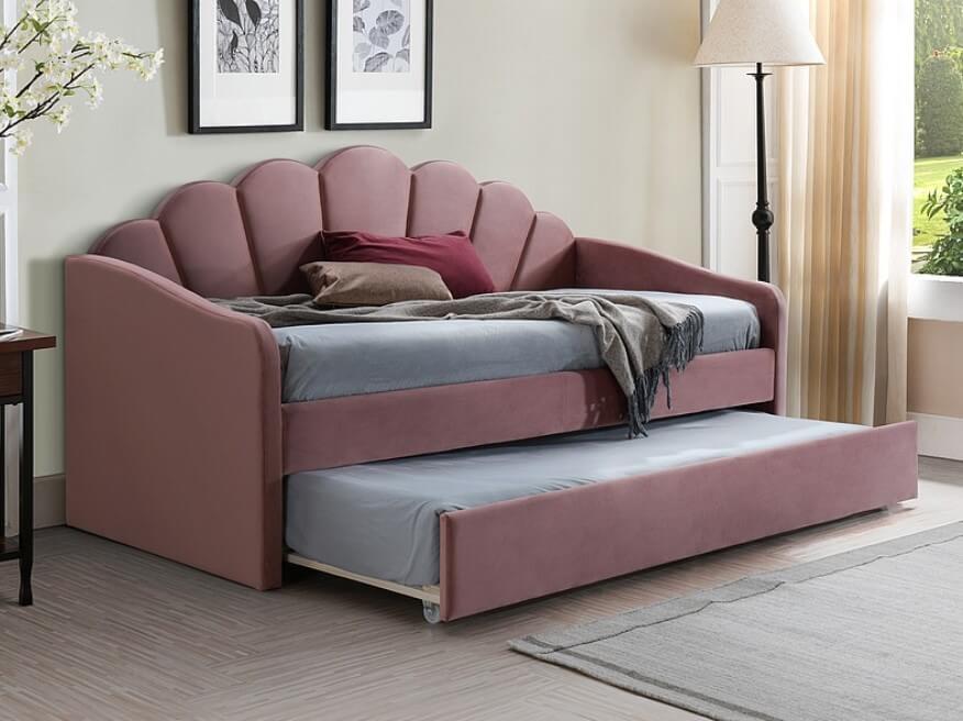 Кровать SIGNAL BELLA VELVET (античный розовый) 90/200 - фото 1 - id-p220049385