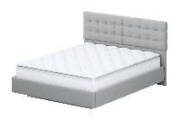 Кровать SV-МЕБЕЛЬ К №2 Универсальная Серия 2 (Белый/Серый ткань/Квадро Серый ткань) 1.4х2.0