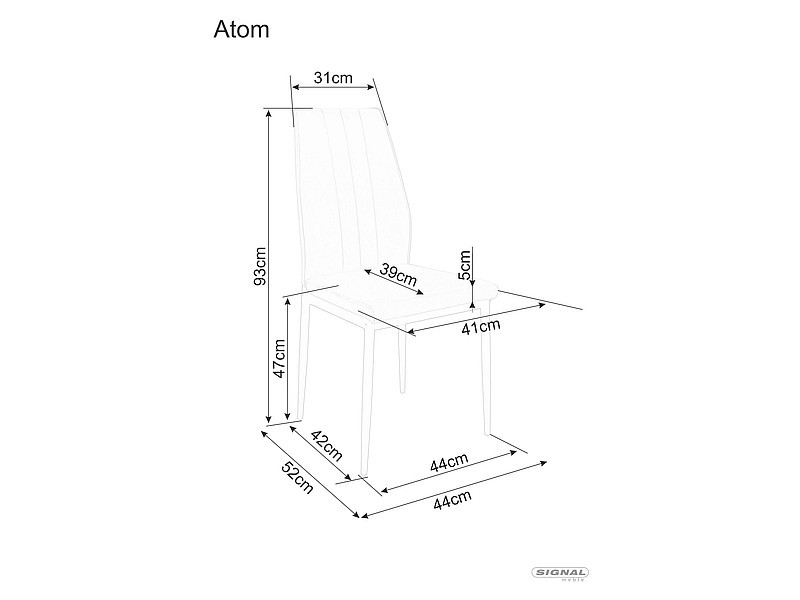 Стул кухонный Signal ATOM VELVET (серый/черный) - фото 3 - id-p220048438