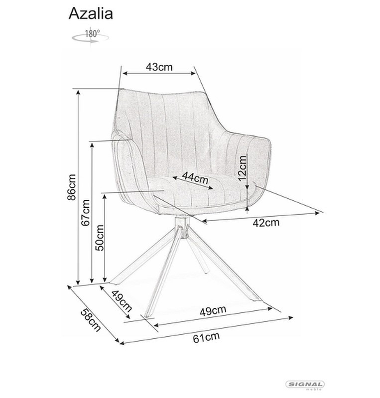 Стул кухонный Signal AZALIA (серый) - фото 5 - id-p220048445