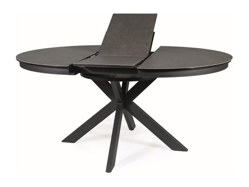 Стол обеденный Signal PORTO Ceramic 120 (темно-серый мрамор/черный мат) - фото 1 - id-p220049590