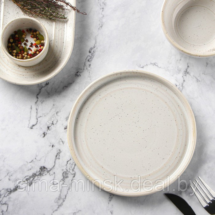 Тарелка фарфоровая десертная Magistro Urban, d=18,5 см, цвет белый - фото 2 - id-p220050290