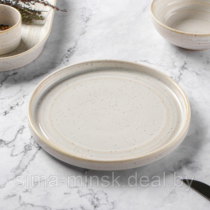 Тарелка фарфоровая десертная Magistro Urban, d=18,5 см, цвет белый - фото 3 - id-p220050290