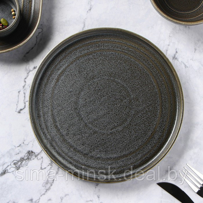 Тарелка фарфоровая обеденная Magistro Urban, d=22,5 см, цвет серый - фото 1 - id-p220050291