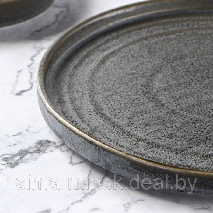 Тарелка фарфоровая обеденная Magistro Urban, d=22,5 см, цвет серый - фото 4 - id-p220050291