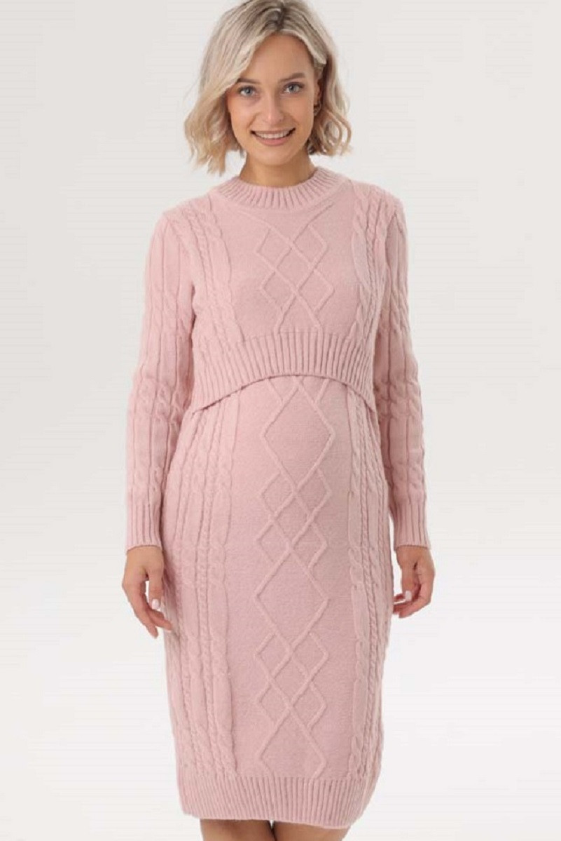 2-НМ 06210 Платье для беременных и кормящих розовый - фото 4 - id-p220050821