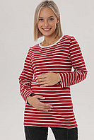 1-НМ 66202 Джемпер для беременных и кормящих красный/кремовый