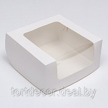 Коробка для торта белая 200х200х120 мм