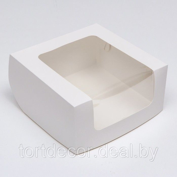 Коробка для торта белая 200х200х120 мм - фото 1 - id-p166172955