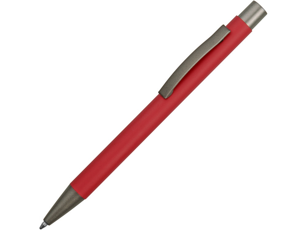 Ручка металлическая soft touch шариковая Tender, красный/серый - фото 1 - id-p220051138