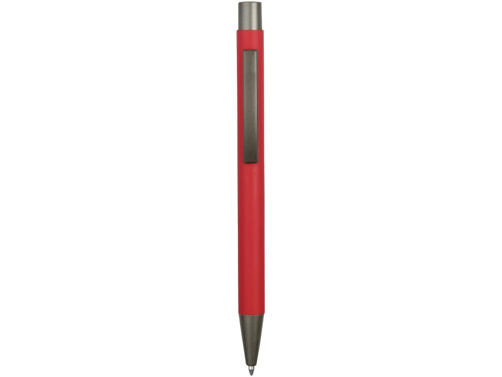Ручка металлическая soft touch шариковая Tender, красный/серый - фото 2 - id-p220051138