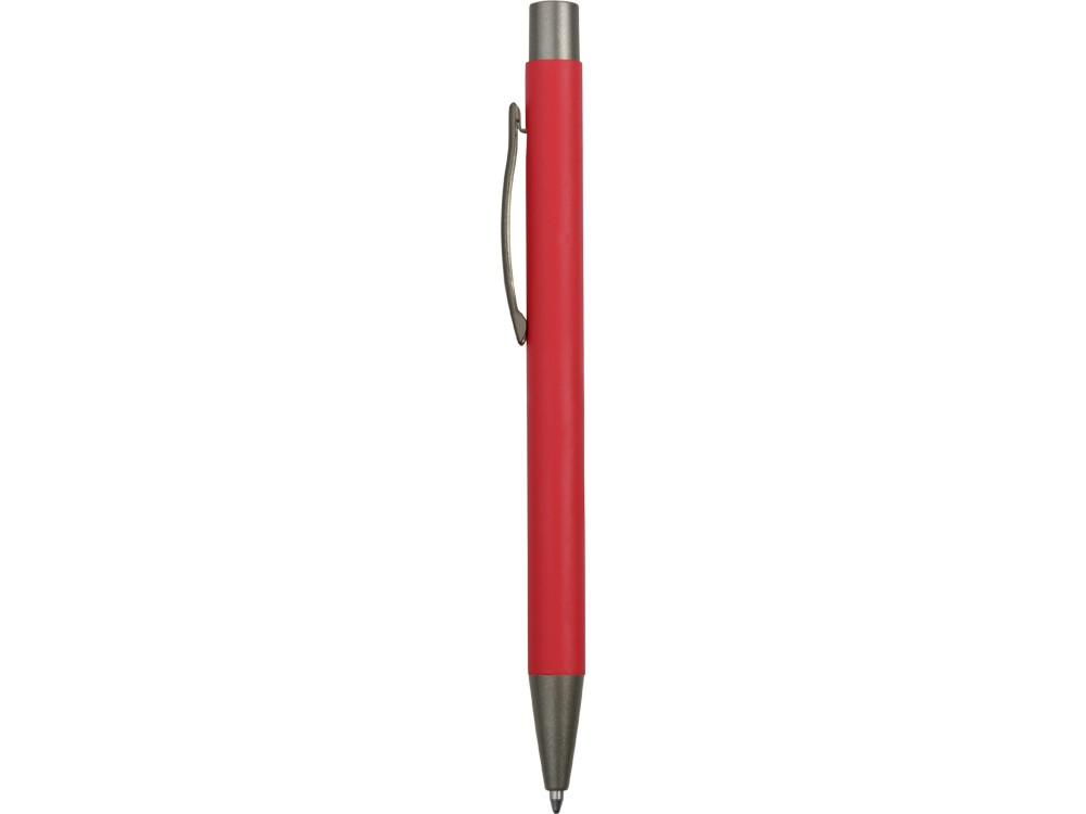 Ручка металлическая soft touch шариковая Tender, красный/серый - фото 3 - id-p220051138