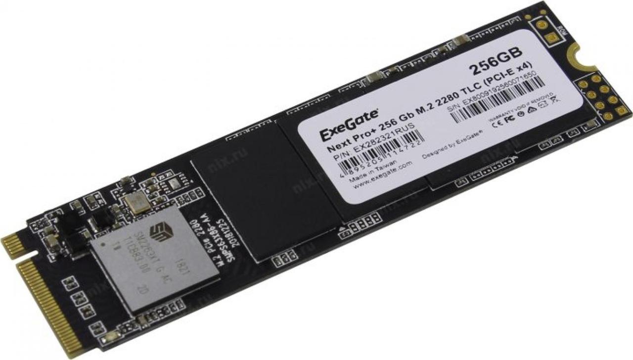 Накопитель SSD M.2 2280 256GB ExeGate NextPro+ KC2000TP256 (PCIe Gen3x4, NVMe, 22x80mm, 3D TLC) EX282321RUS - фото 1 - id-p203917566