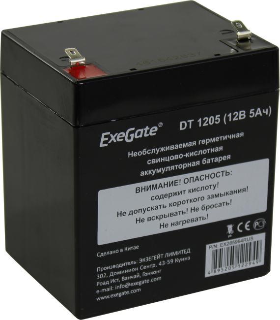 Аккумулятор Exegate DT 1205 (12V 5Ah) EX285964RUS для слаботочных систем - фото 1 - id-p212705214