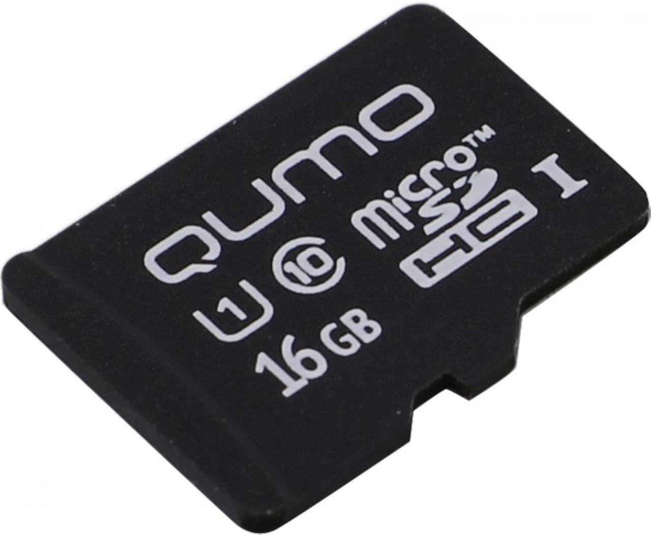 Карта памяти Qumo QM16GMICSDHC10U1NA microSDHC 16Gb Class10 UHS-I - фото 1 - id-p204487666