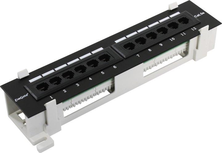 Коммутационная панель Patch Panel UTP 12 port кат.5e настенная Exegate EX256754RUS разъём KRONE&110 (dual IDC) - фото 1 - id-p211048848