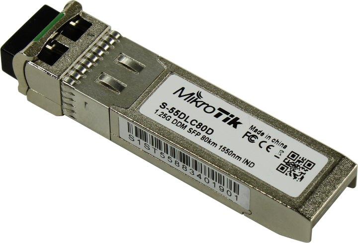 Трансивер MikroTik S-55DLC80D Модуль 1.25Gbps, SM, 1550nm, 80km, Dual LC connector