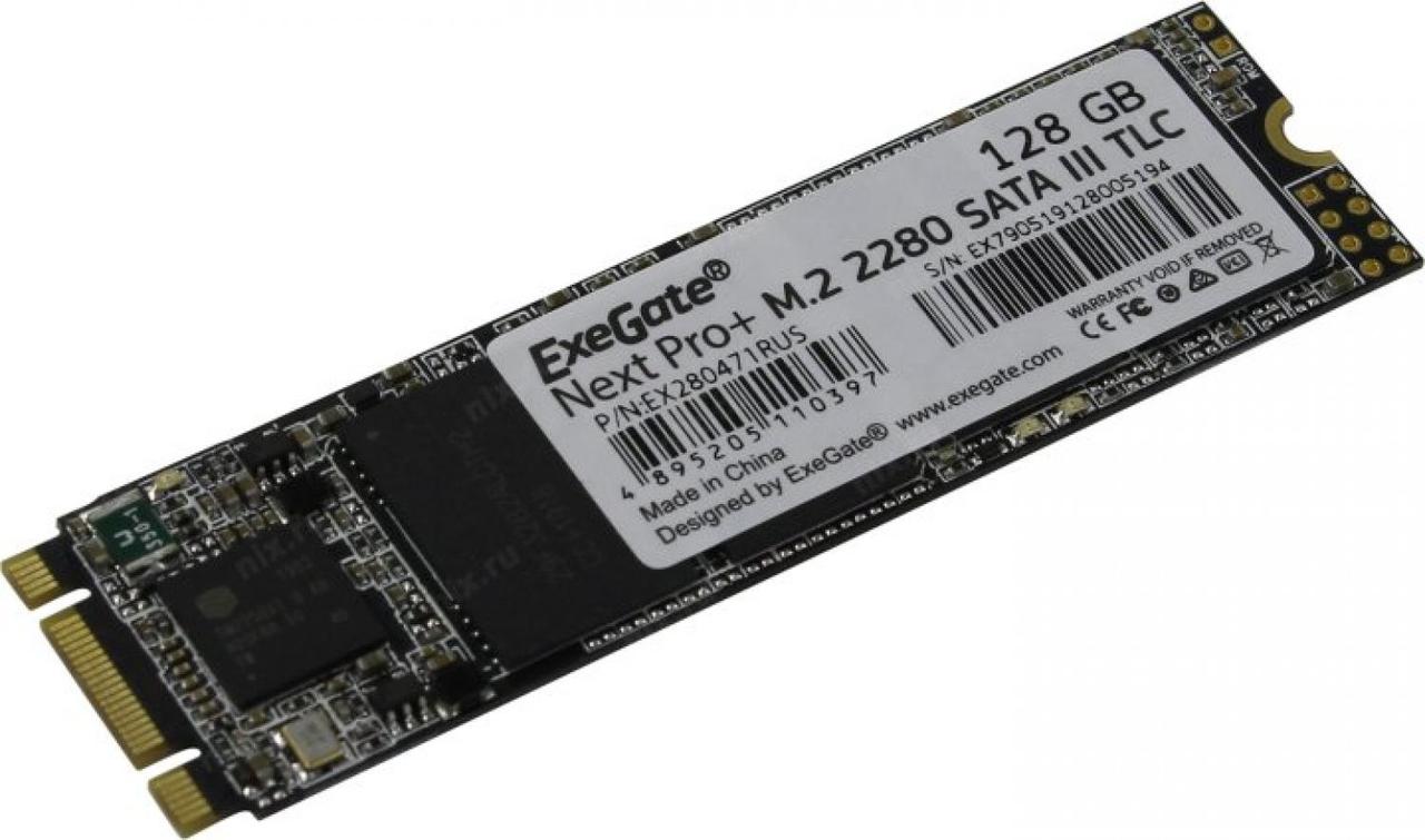 Накопитель SSD M.2 2280 128GB ExeGate EX280471RUS NextPro+ UV500TS128 (SATA-III, 22x80mm, 3D TLC) - фото 1 - id-p212713725