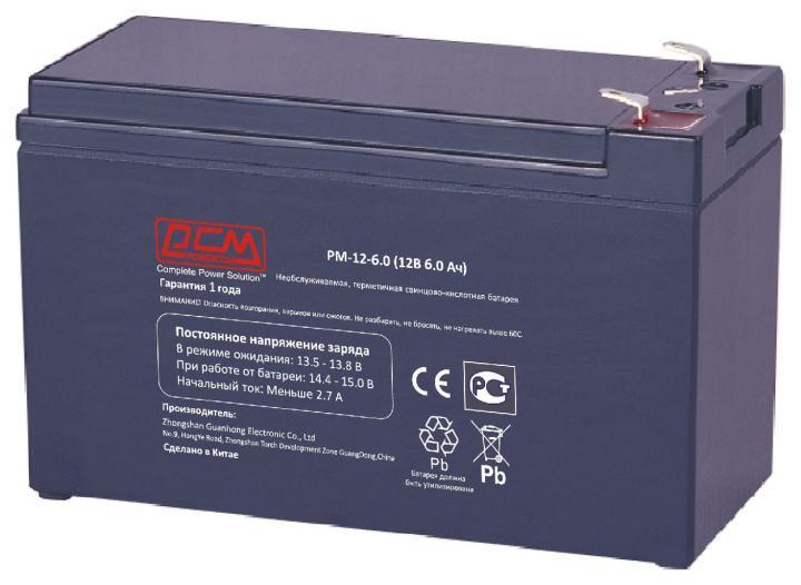 Аккумуляторная батарея для ИБП Powercom PM-12-6.0 (12В / 6Ач) (1416478)