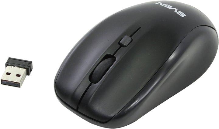 Манипулятор SVEN Wireless Optical Mouse RX-305 Wireless Black (RTL) USB 4btn+Roll - фото 1 - id-p218188663