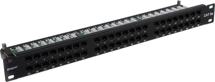 Коммутационная панель Patch Panel 19" 1U UTP 48 port кат.5e Exegate EX281081RUS разъём KRONE&110 (dual IDC)