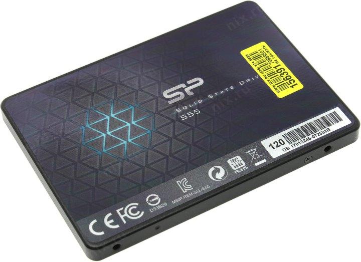 Накопитель SSD 120 Gb SATA 6Gb/s Silicon Power Slim S55 SP120GBSS3S55S25 2.5" TLC - фото 1 - id-p207847908