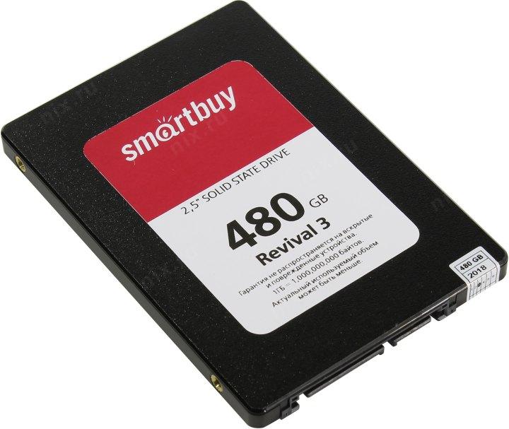 Накопитель SSD 480 Gb SATA 6Gb/s SmartBuy Revival 3 SB480GB-RVVL3-25SAT3 2.5" 3D TLC - фото 1 - id-p208384842