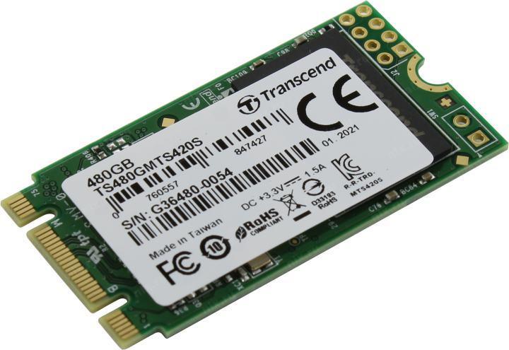 Накопитель Transcend Transcend MTS420S TS480GMTS420S SSD 480 Gb M.2 2242 B&M 6Gb/s - фото 1 - id-p208384864