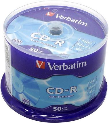 Диск CD-R Verbatim 700Mb 52x sp. уп.50 шт на шпинделе 43351, фото 2