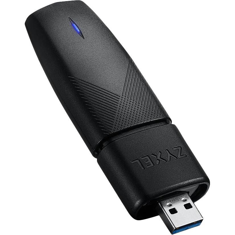 Двухдиапазонный Wi-Fi USB-адаптер Zyxel NWD7605, AX1800, 802.11a/b/g/n/ac/ax (600+1200 Мбит/с), USB3.0 - фото 1 - id-p212734038