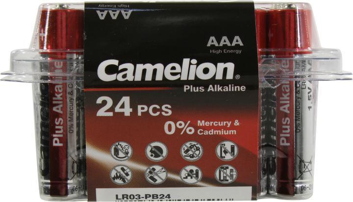 Camelion LR03 Plus Alkaline PB-24 (LR03-PB24, батарейка,1.5В) (24 шт. в уп-ке) - фото 1 - id-p212720724